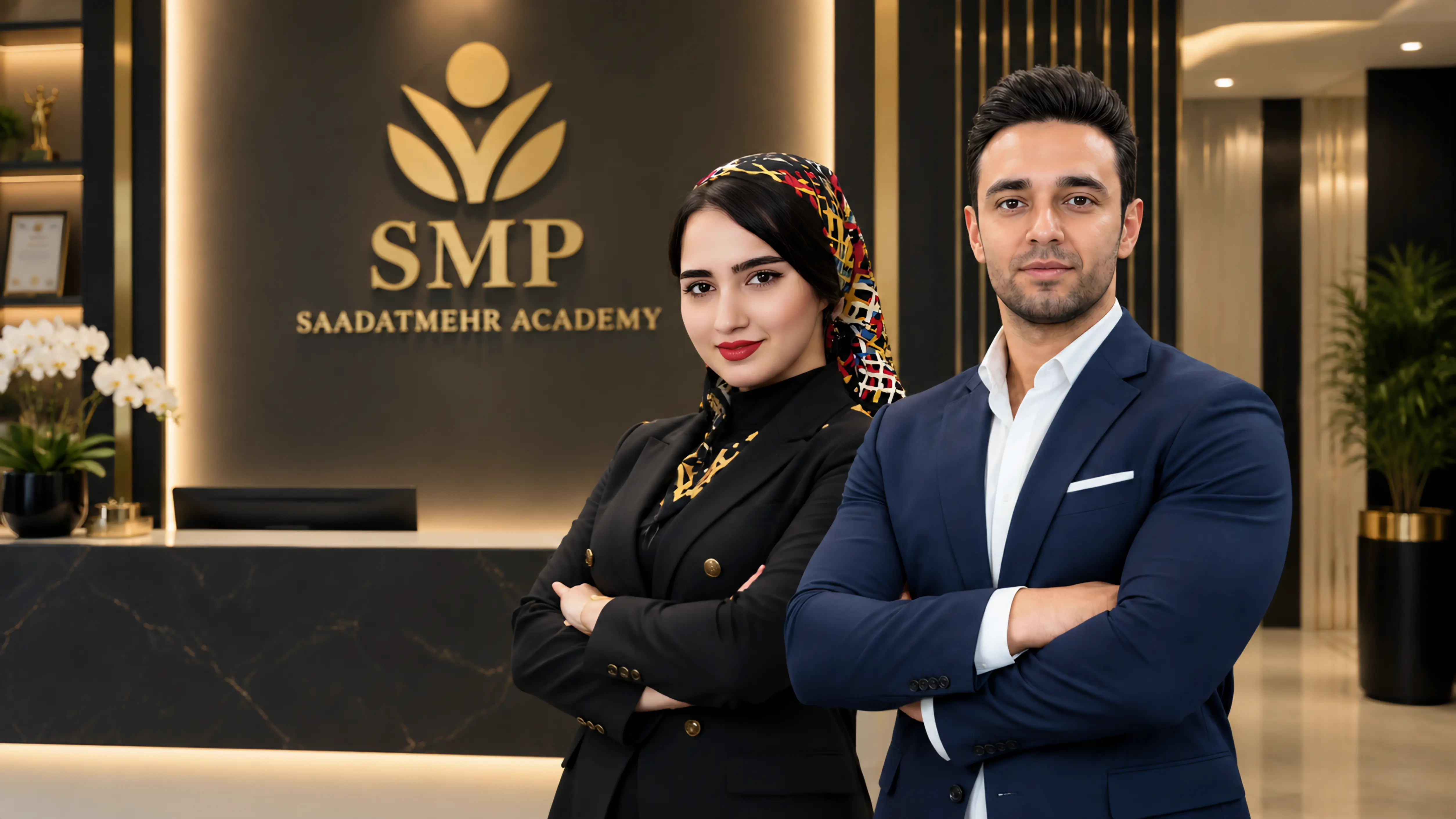 حسین و یاسمن سعادت‌مهر در آکادمی تندرستی سعادت‌مهر